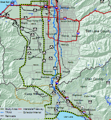 Map of Mountain View Corridor Study Area