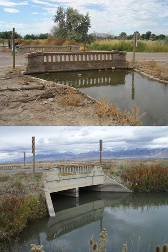 Photographs of the Hooper Canal Bridge and an unnamed bridge in Cache County, Utah