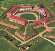 This picture shows Fort McHenry, a historic site that was protected by Section 4(f) from having a suspension bridge built in its sightline.