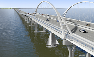 rendering of the new Pensacola Bay Bridge