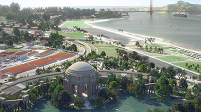 Rendering of the selected alternative for the Presidio Parkway Project