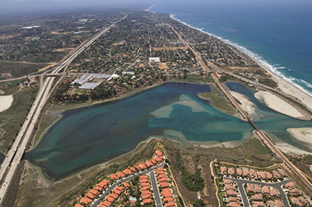 aerial photo of the Batiquitos Lagoon