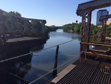 Photograph of the new East Division Street bridge